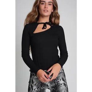 Black Asymmetric Neck Sweater Cancel Save